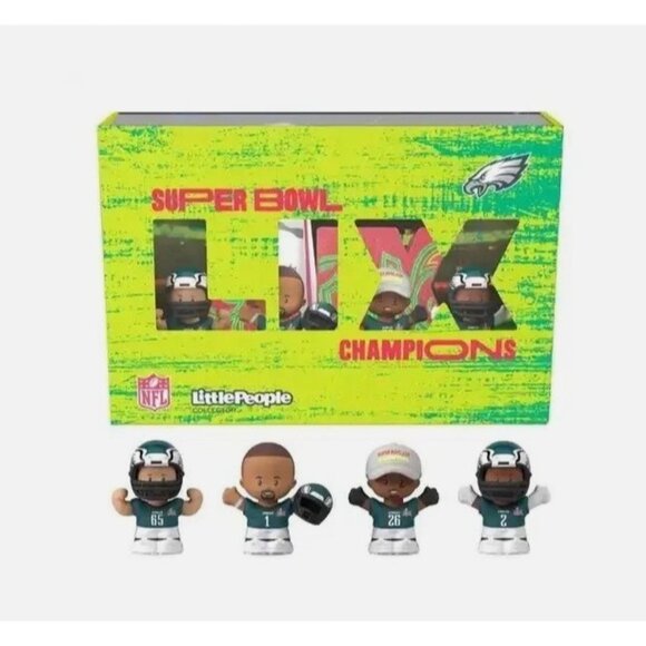2 New Little People NFL Eagles Super Bowl Champions Kelly Green Sets Sealed - Picture 2 of 15
